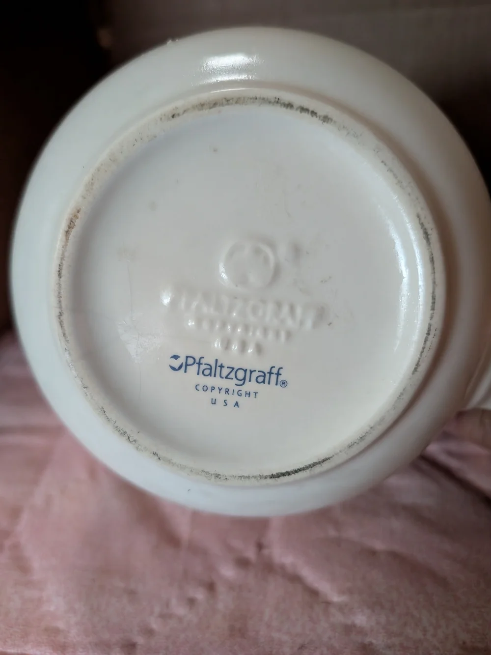 Pfaltzgraff Cream Floral Porcelain Creamer with Pink and Blue Accents